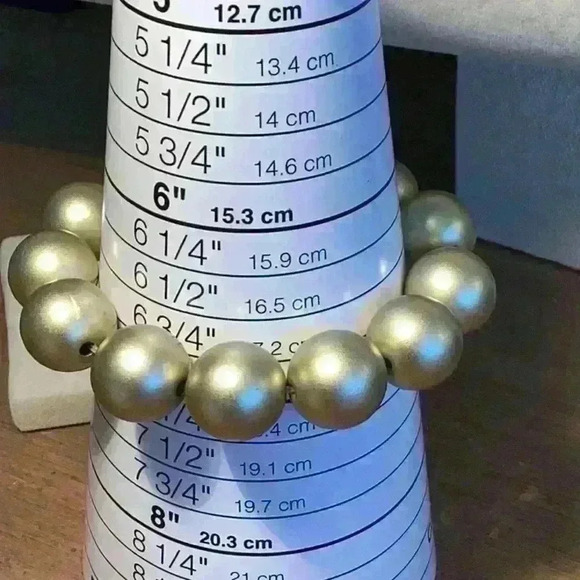 Vintage Large Gold Beaded Stretch Bracelet - Picture 4 of 4